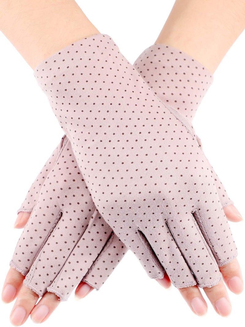 Maxdot Sun Gloves for Women UV Protection Fingerless Non Slip Sunscreen Driving Gloves for Summer Outdoor(1 Pair,Purple) - Image 1