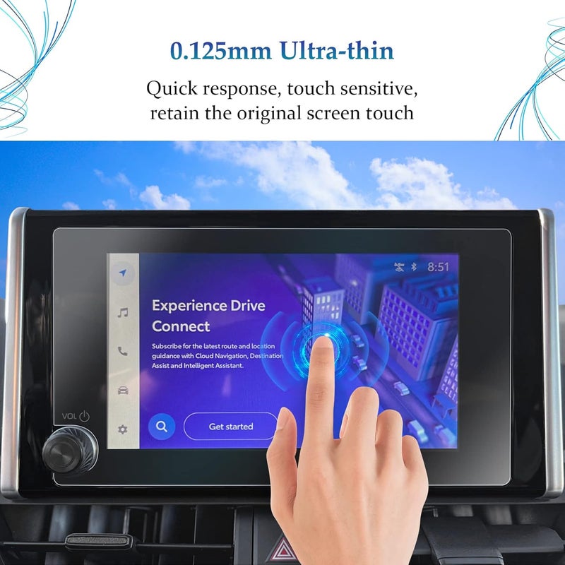 SKTU 2023 Toyota RAV4 8 Inch Navigation Screen Protector - High Clarity Anti-Scratch Protective Film - Image 2