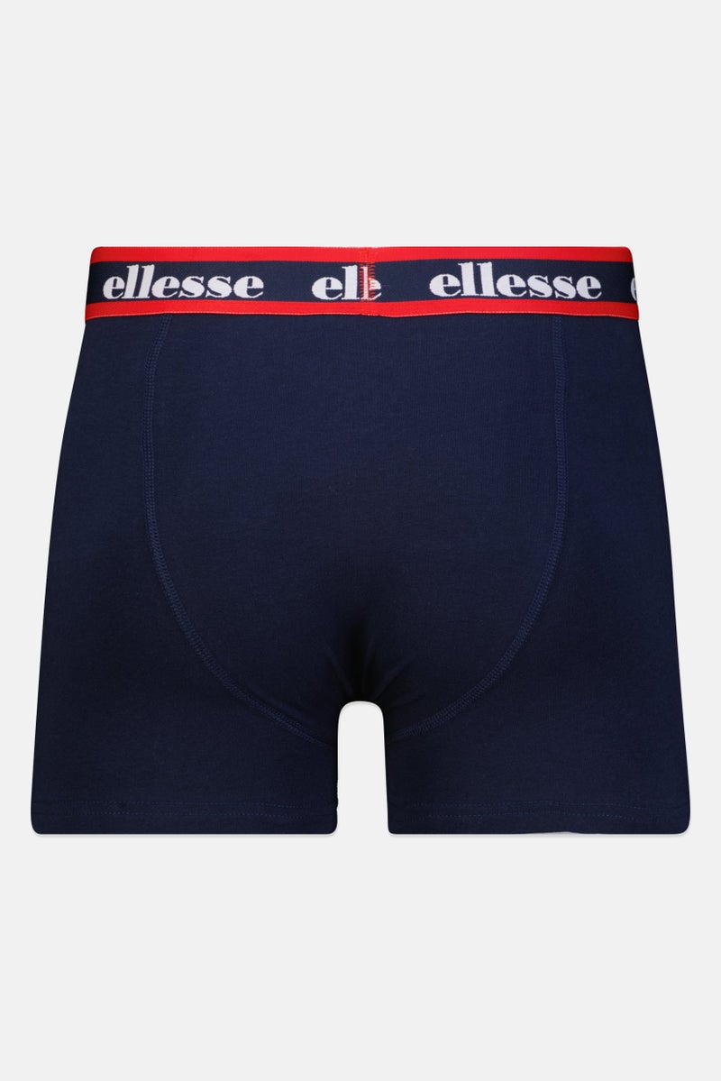 Ellesse Men 3 Pieces Brand Logo Trunks, Blue/Grey - Image 2