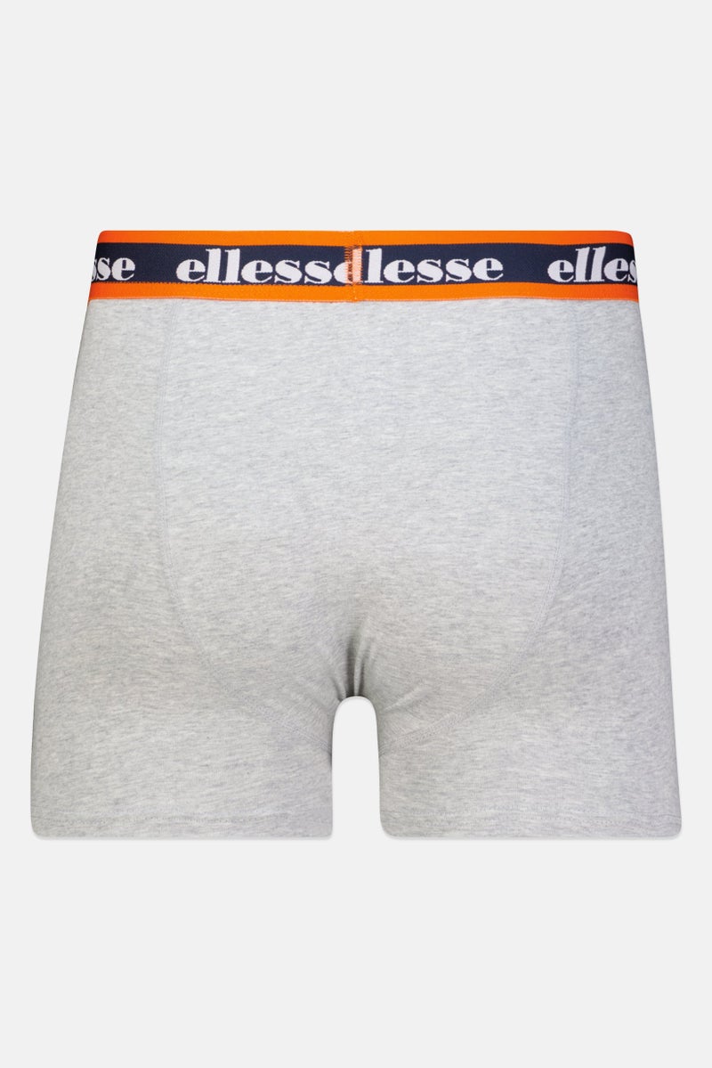 Ellesse Men 3 Pieces Brand Logo Trunks, Blue/Grey - Image 4