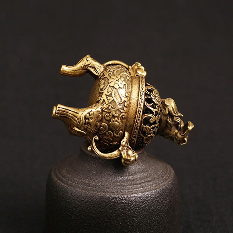 Brass Tripod Incense Burner Retro Censer Aromatherapy Stove Chinese Style Home Decor - Image 5