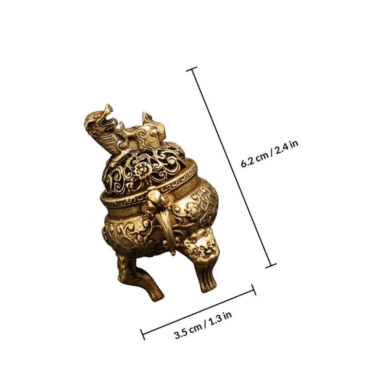 Brass Tripod Incense Burner Retro Censer Aromatherapy Stove Chinese Style Home Decor - Image 3