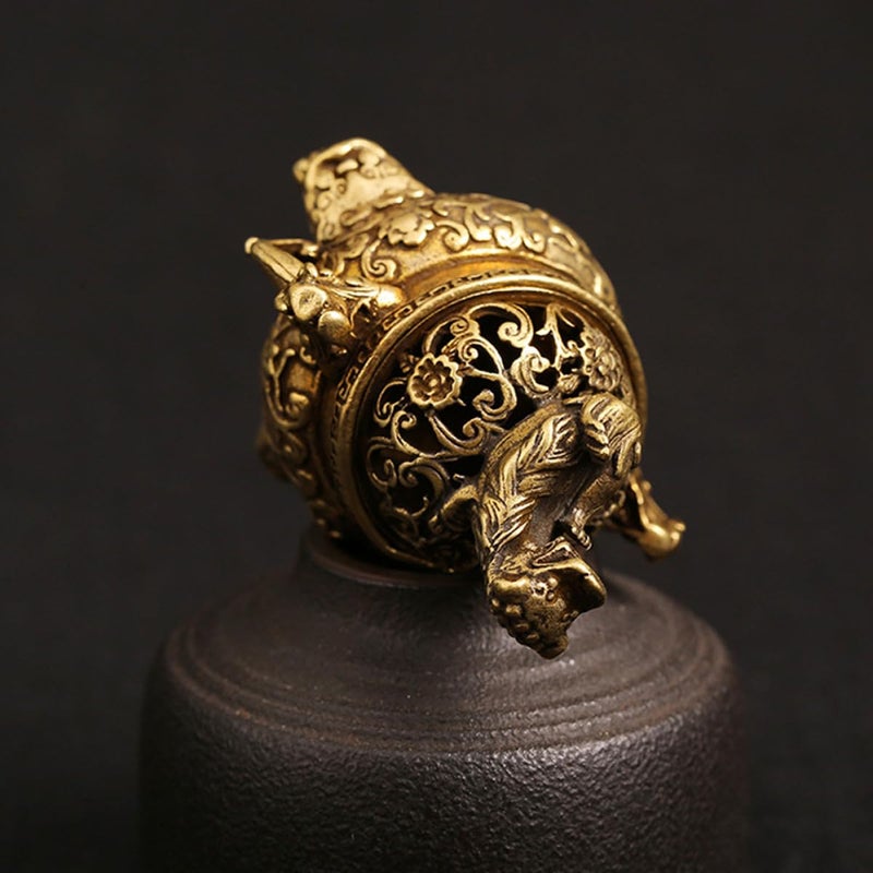 Brass Tripod Incense Burner Retro Censer Aromatherapy Stove Chinese Style Home Decor - Image 4