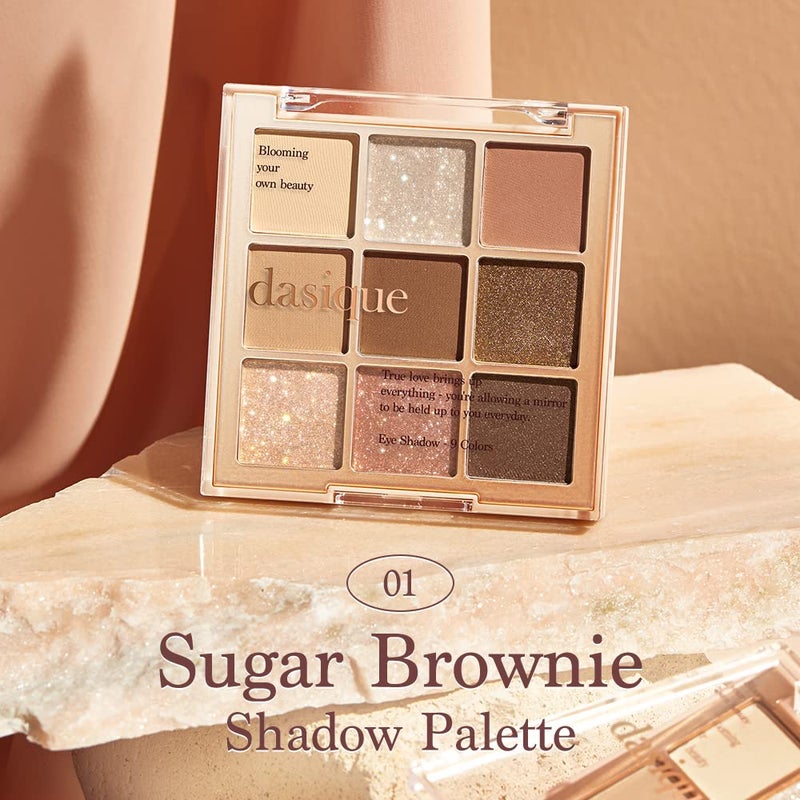 dasique Shadow Palette #01 Sugar Brownie I Cruelty-Free I 9 Blendable Shades in Smooth Matte and Shimmer Finishes with Gorgeous Pearls - Image 3