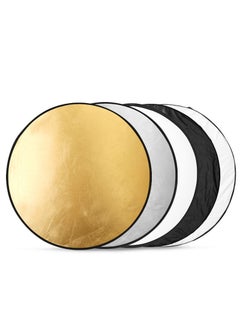 Generic Portable 5-in-1 Photography Reflector[five in one] * gold and silver black and white soft 5 color [diameter 60cm]] [five in one] * gold and silver black and white soft 5 color [diameter 60cm]] 