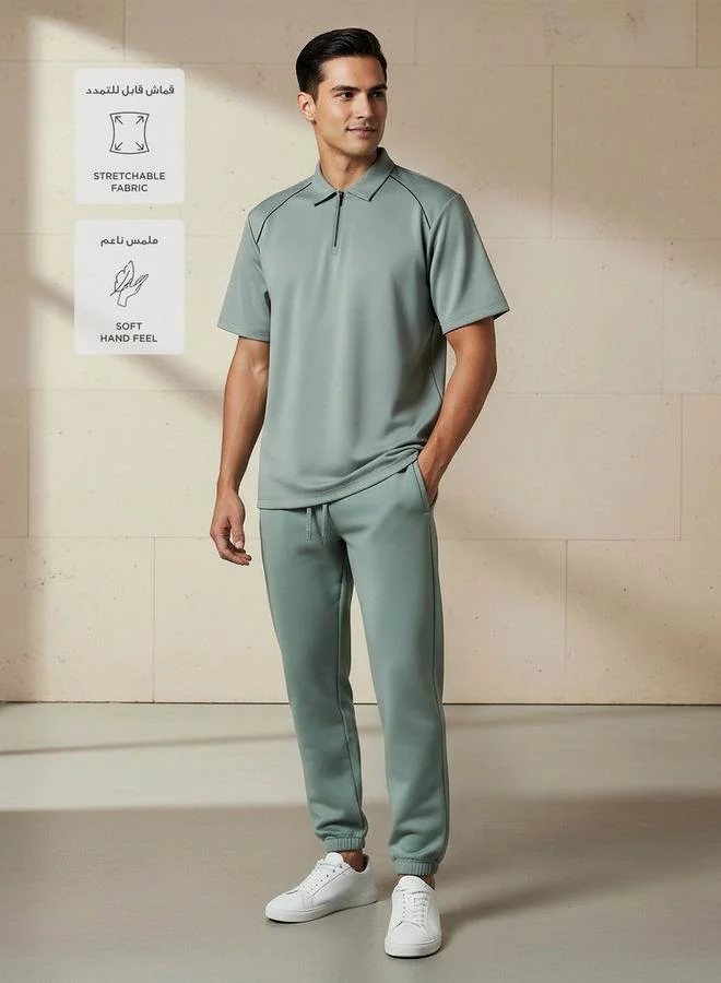 لاف بنجولين Love Pangolin Men Half Zip Polo T shirt