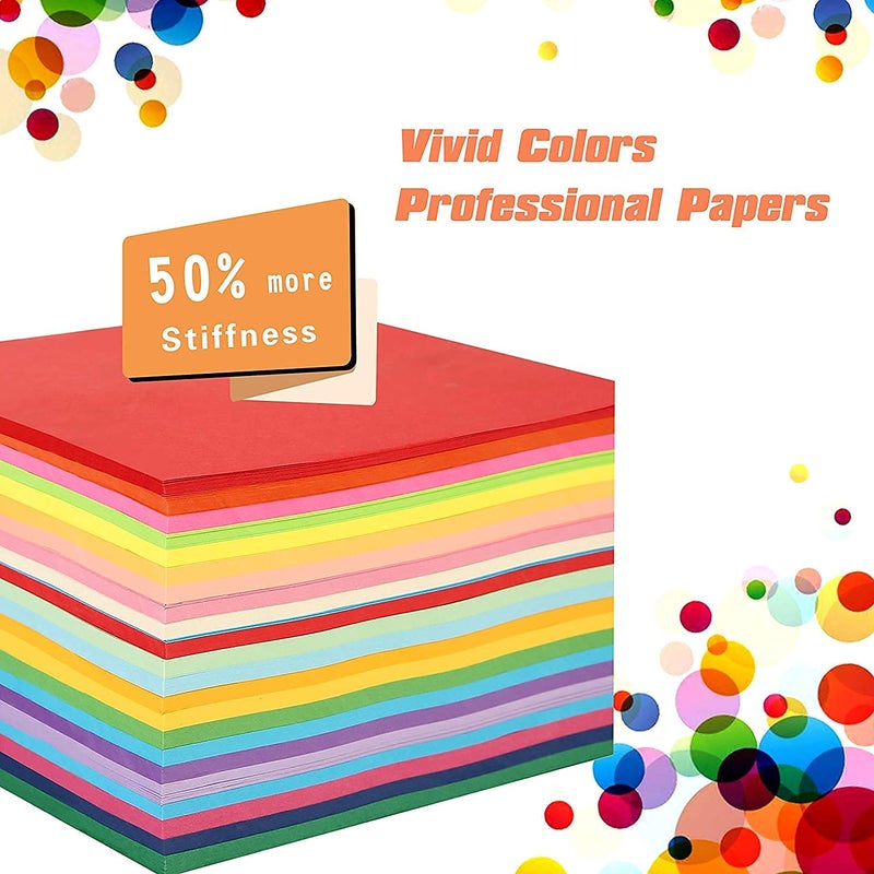 BUBU Origami Paper 6 Inches Square 500 Sheets 20 Vivid Colors Double Sided for Kids & Adults Arts and Crafts Projects - Image 2