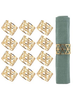 KASTWAVE Gold Napkin Rings Holders Set of 12 Dining Birthday Dinner Holiday Party Table Setting Decoration Wedding  - Image 1