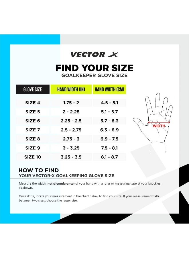 Vector X Practice Goalkeeper Gloves – Durable Football Gloves with Strong Grip, Breathable Mesh & Comfortable Padding, Size 9 - Image 3