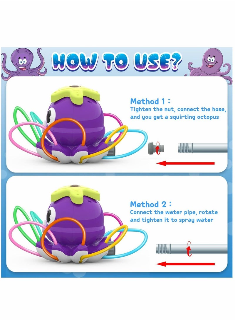 Generic - Outdoor Water Spray Sprinkler for Kids and Toddlers, Summer Outside Toys Backyard Games with 8 Wiggle Tubes, Attaches to Garden Hose Splashing Fun Toys for 3 4 5 6 7 8 Year Old Boys Girls Gift - Image 1