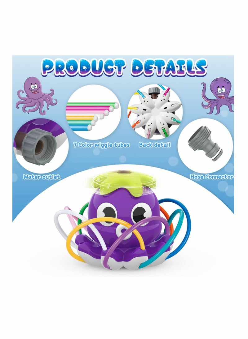 Generic - Outdoor Water Spray Sprinkler for Kids and Toddlers, Summer Outside Toys Backyard Games with 8 Wiggle Tubes, Attaches to Garden Hose Splashing Fun Toys for 3 4 5 6 7 8 Year Old Boys Girls Gift - Image 1