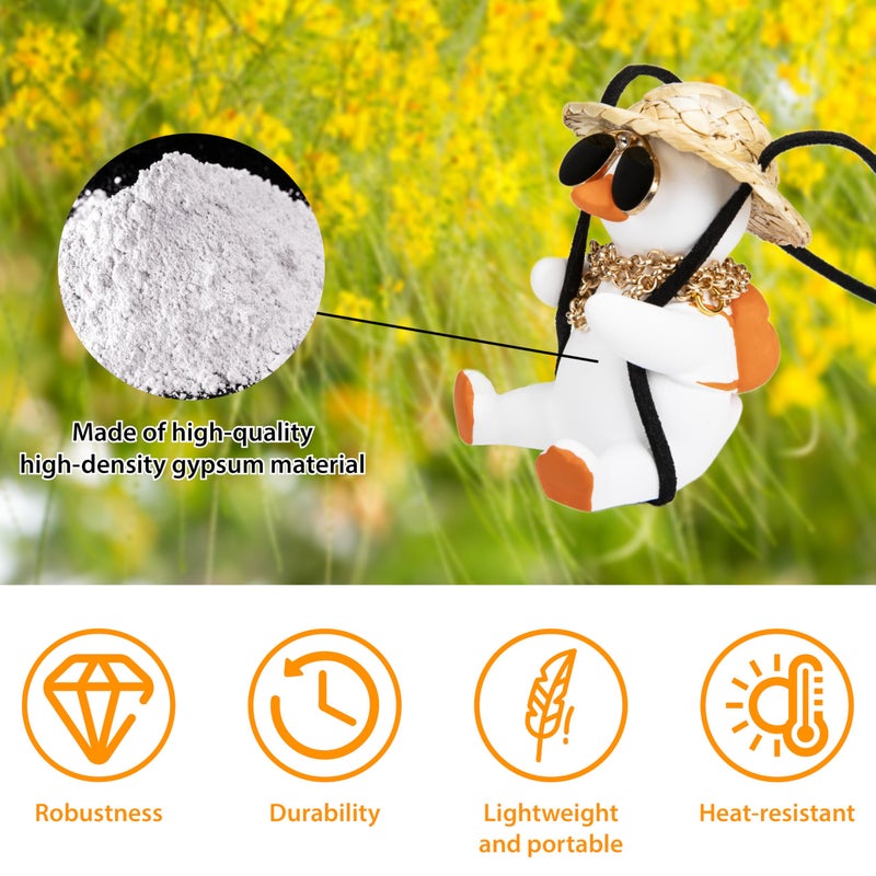 ecocstm Swinging Duck Car Hanging Ornament, Rear View Mirror Hanging Accessories of Swinging Ducks, Hanging Duck for Car Mirror, Cute Decor Rear View Mirror Accessories Interior for Teens, Men and Women - Image 3
