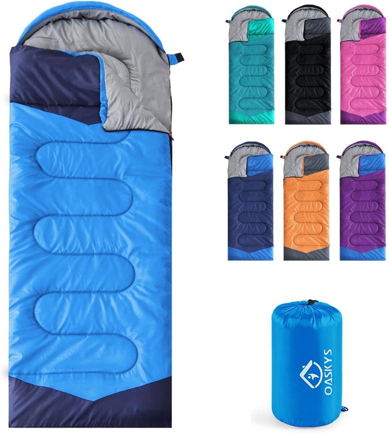 oaskys Camping Sleeping Bag - 3 Season Warm & Cool Weather - Summer Spring Fall Lightweight Waterproof for Adults Kids - Camping Gear Equipment, Traveling, and Outdoors - Image 1