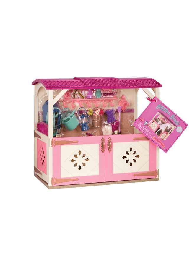 جليتر جيرل اسطبل الأحصنة مع الأكسسوارات لدمي 18 بوصه - GG57000Z - Image 1