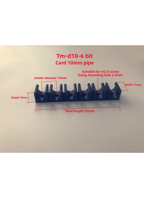 U-shaped Buckle 4/6/8/10/12/14/16MMPU Tracheal Clamp Multi-tube Clamp Seat Nylon Fixed Row Groove Pipe Clamp-Specification Model:Black Card 10mm 6 Digits