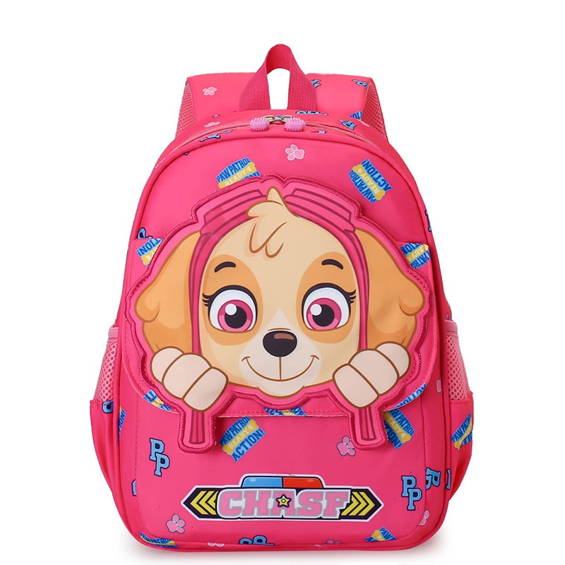 Cute Cartoon Puppy Kids Backpack rose pink 