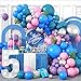 Sowide Blue Purple Balloon Arch Garland Kit Purple Pink Blue Metallic Silver Balloons for Kids Birthday Hawaii Tropical Party Supplies Video Gaming Baby Shower Party Decorations - Image 3