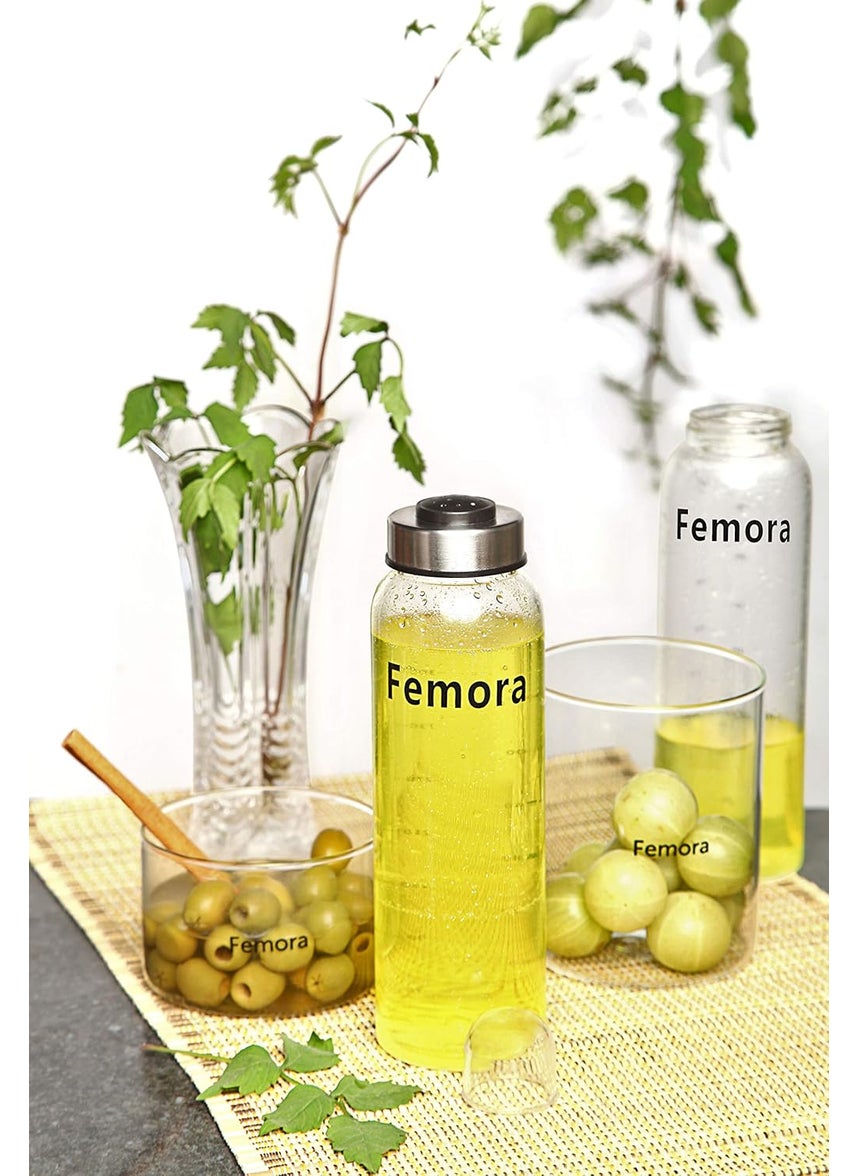 Femora Femora Borosilicate Glass Spice Jar for Kitchen Storage and Organizer 500Ml Clear Free Replacement of Lids  - Image 3