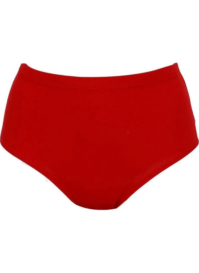 Tutku Women 12 Pack High Waist Elastic Ribana (Lycra) Bato (Red)