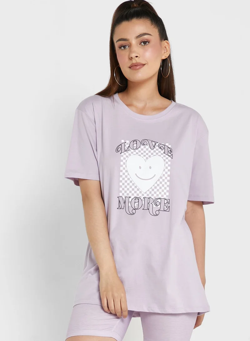 Ginger Short Sleeve Graphic Tee & Shorts Set