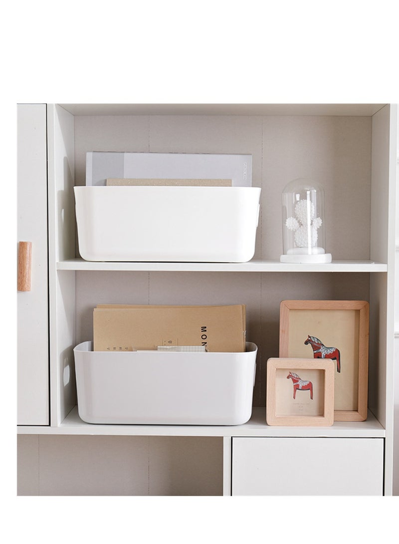 Excefore White Storage Bin with Handles Pack of 3 Large Capacity Organizer Multi-Use Storage Box with Handles Durable Storage Basket for Bathroom Restroom Kitchen and Livingroom - Image 4