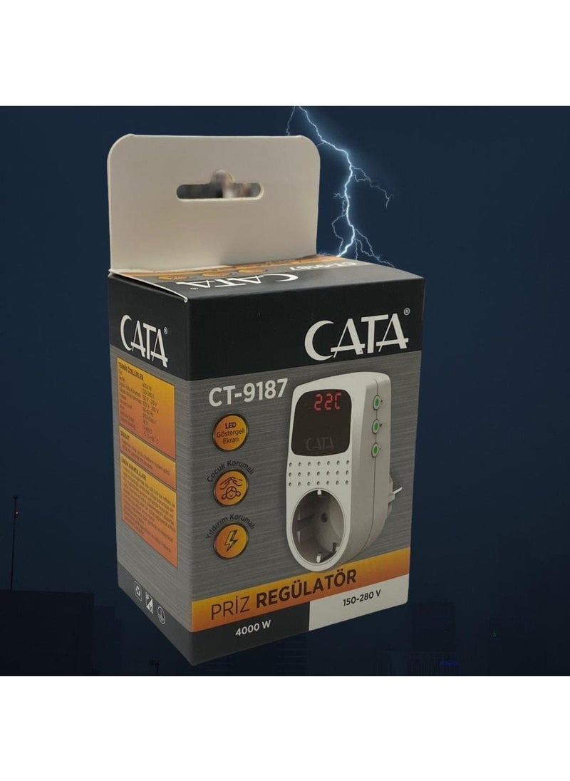CATA Current Protected Single Grounded Socket Regulator CT-9187  - Image 2