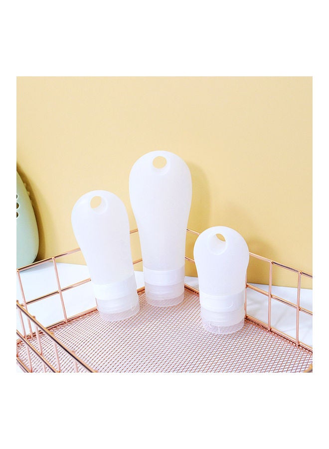 NIBEMINENT 3 Piece Silicone Travel Bottles Keychain Toiletry Set White 22.00 X 10.00 15.00cm  - Image 1