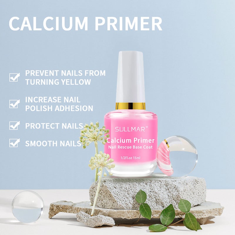 SULLMAR 4in1 Nail Hardener Nail Strengthener Nail Rescue Calcium Primer for Thin Nails Growth Nail Repair Nail Care Kit with Cuticle Oil Cuticle Remover Gel Cream - Image 4