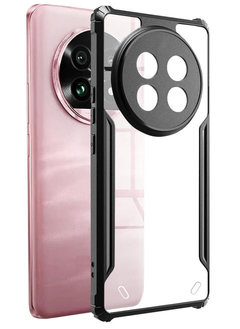 Honor X9c 5G Clear Hard PC Back Cover Case with Shockproof Premium TPU Black Border 360 Degree Impact Resistant Camera lens Protection Transparent Cover For Honor X9c 5G
