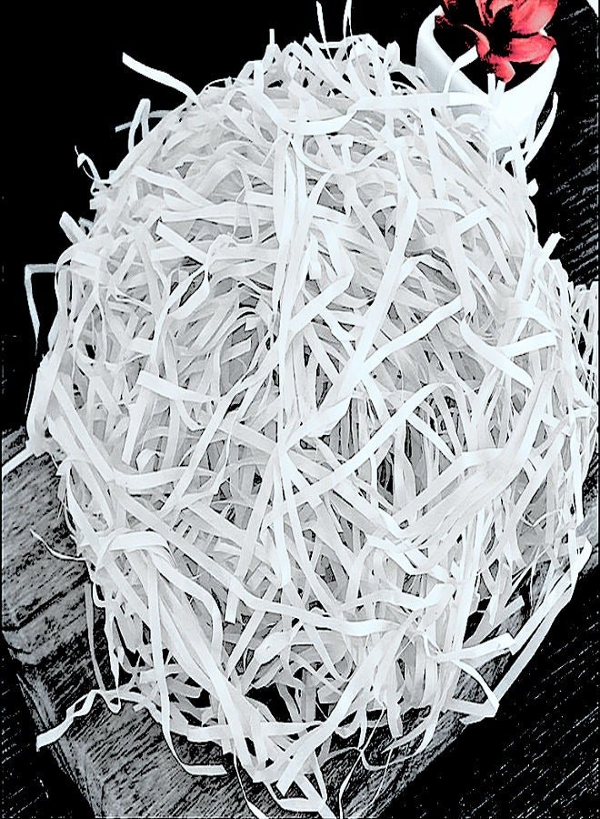 Share the Love Eco-Friendly Crinkle Cut Shredded Paper Filler – Vibrant, Durable, and Perfect for Gift Packaging & Crafts (100 grams, White)