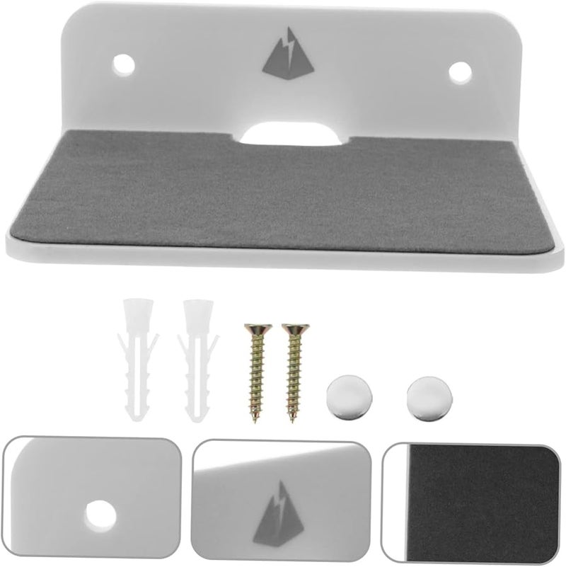 White Speaker Wall Mount Brackets Multi Functional Storage Shelf for Stereo - Image 3