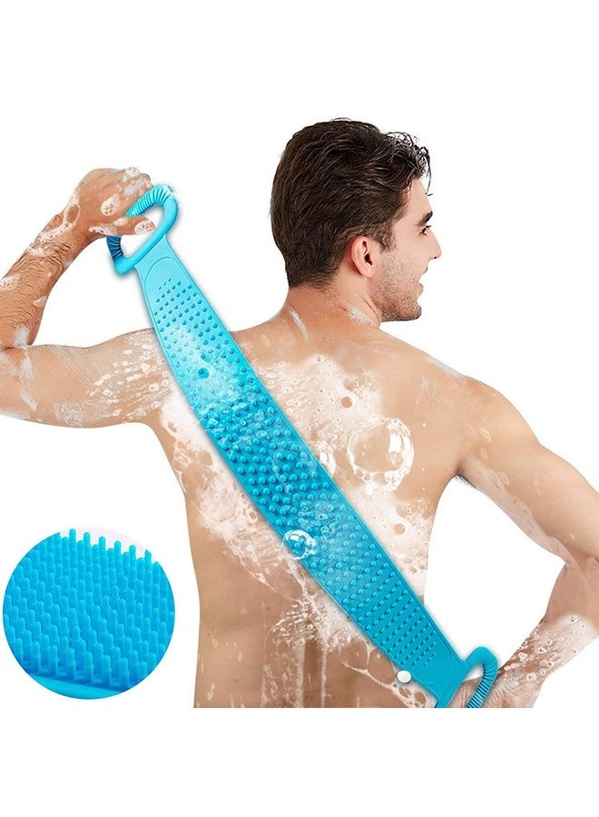 NETXE Silicone Body Scrubber/Bath Body Cleaning Belt/Skin Brush Belt/Exfoliator Body Washable Scrubber/Scrubber Belt For Skin/Bathing/Body Dirt Removal For Kids Men's Women's (Multi Color) - Image 1