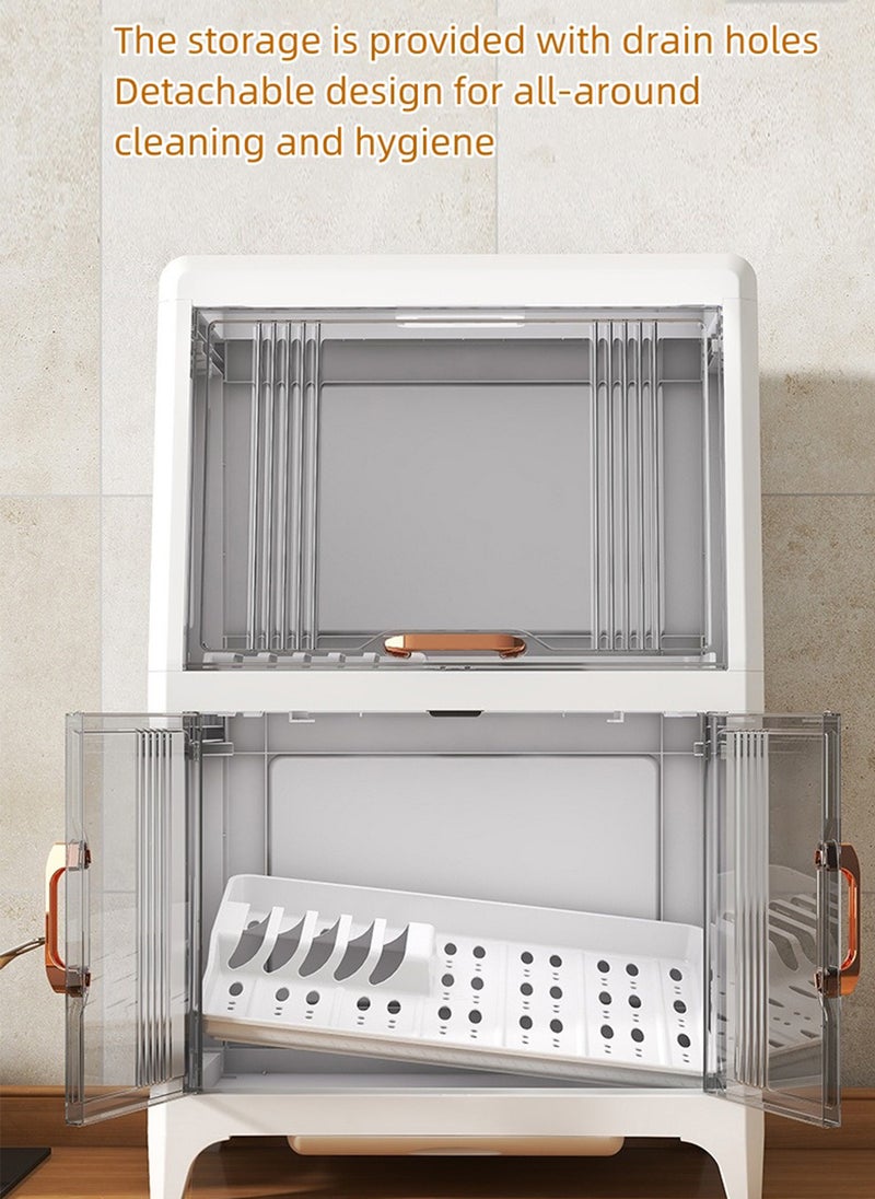 Sharpdo - Home Kitchen Dish Storage Cabinet Cabinet Storage Rack 40*28*63cm - Image 1