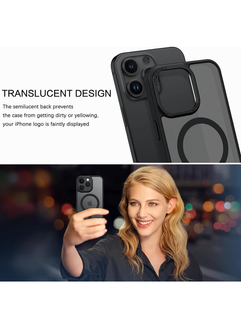 Magnetic Case for iPhone 12 Pro Max 6.7 Inch Case Translucent Matte Phone Case Slim Thin Shockproof Anti-Yellow Women Men Girls Boys Protective Cover (Black) - Image 3