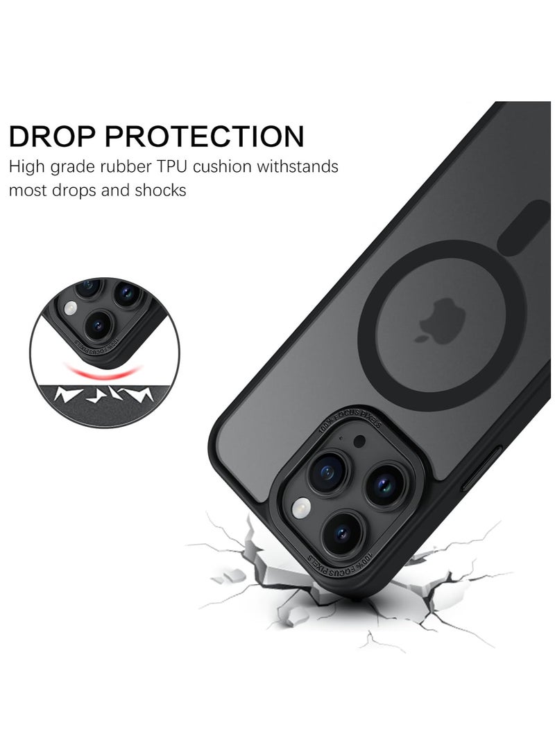 Magnetic Case for iPhone 12 Pro Max 6.7 Inch Case Translucent Matte Phone Case Slim Thin Shockproof Anti-Yellow Women Men Girls Boys Protective Cover (Black) - Image 4