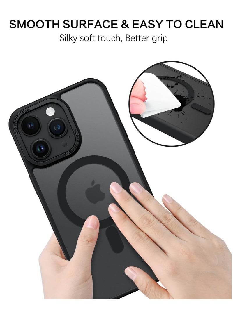 Magnetic Case for iPhone 12 Pro Max 6.7 Inch Case Translucent Matte Phone Case Slim Thin Shockproof Anti-Yellow Women Men Girls Boys Protective Cover (Black) - Image 5