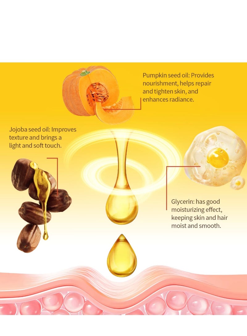 West&Month 100ml Organic Pumpkin Seed Oil, 100% Pure Cold Pressed Pumpkin Seed Oil for Hair Growth, Boost Hair Growth for Eyelashes, Eyebrows & Dry Damaged Hair, Moisturizer Face, Hair, Body & Skin Care - Image 3