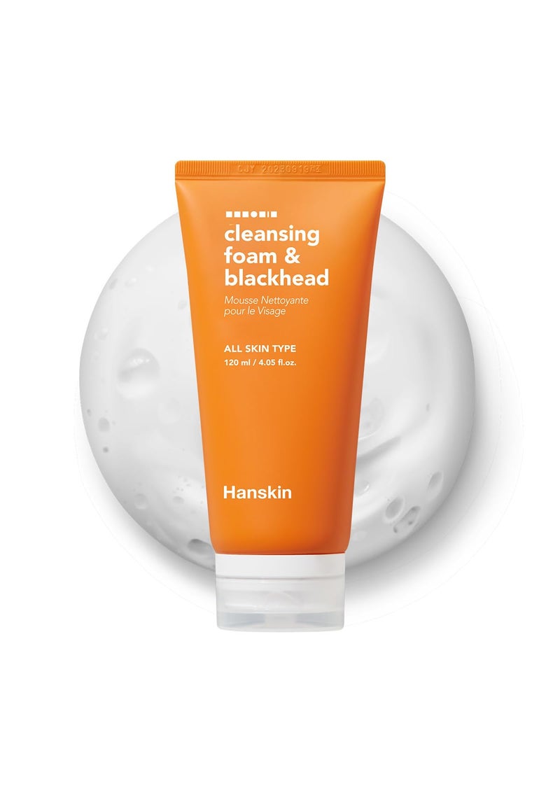 Hanskin Pore Cleansing Foam Face Cleanser Gentle Exfoliating Face Wash and Makeup Remover Deep Pore Cleansing for Hydrated and Smooth Skin 406 fl oz