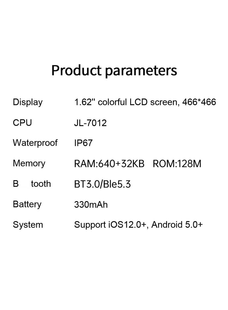 كالوبي ساعة ذكية 4 مع 3 أشرطة للساعة، ساعة ذكية SK38 شحن لاسلكي، شاشة AMOLED 1.5 بوصة، مراقبة معدل ضربات القلب، ساعة ذكية للمكالمات عبر البلوتوث للرجال - Image 2