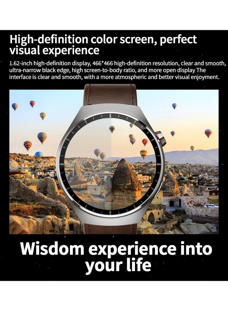 كالوبي ساعة ذكية 4 مع 3 أشرطة للساعة، ساعة ذكية SK38 شحن لاسلكي، شاشة AMOLED 1.5 بوصة، مراقبة معدل ضربات القلب، ساعة ذكية للمكالمات عبر البلوتوث للرجال - Image 4