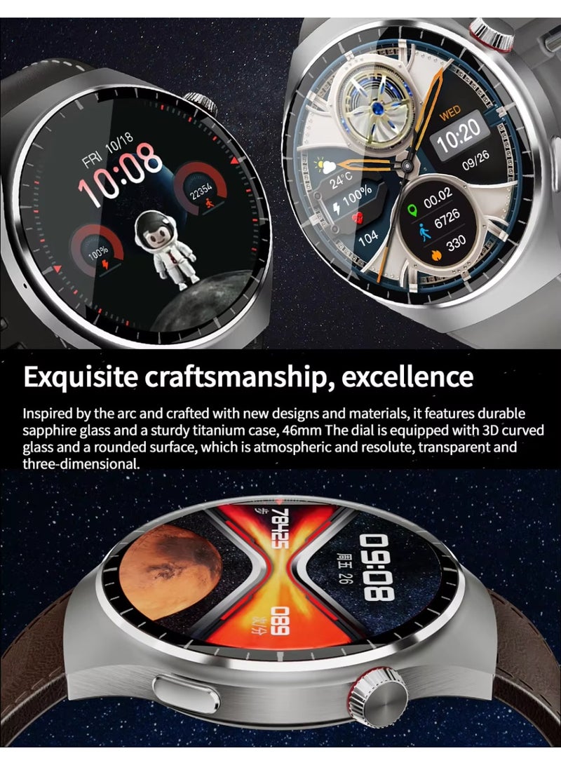 كالوبي ساعة ذكية 4 مع 3 أشرطة للساعة، ساعة ذكية SK38 شحن لاسلكي، شاشة AMOLED 1.5 بوصة، مراقبة معدل ضربات القلب، ساعة ذكية للمكالمات عبر البلوتوث للرجال - Image 5