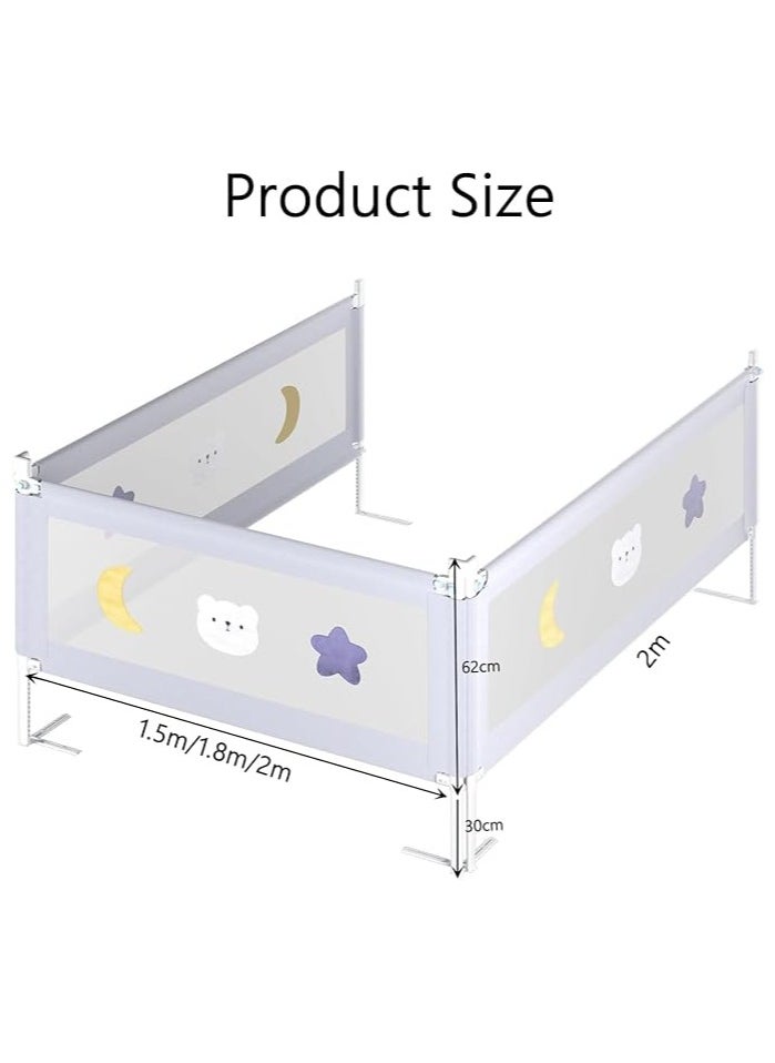 SKY-TOUCH - Bed Rail for Toddlers 1.8m, Baby Bed Rail Guard Infants Safety Bed Guardrail Adjustable Height, Upgraded seamless reinforced safety fence protector baby crib rail guardrail - Image 1
