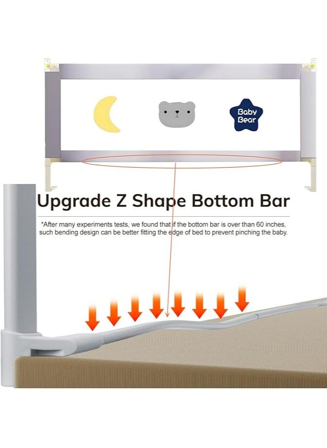 SKY-TOUCH - Bed Rail for Toddlers 1.8m, Baby Bed Rail Guard Infants Safety Bed Guardrail Adjustable Height, Upgraded seamless reinforced safety fence protector baby crib rail guardrail - Image 1