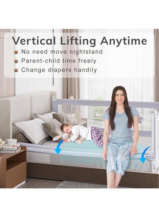 SKY-TOUCH - Bed Rail for Toddlers 1.8m, Baby Bed Rail Guard Infants Safety Bed Guardrail Adjustable Height, Upgraded seamless reinforced safety fence protector baby crib rail guardrail - Image 1