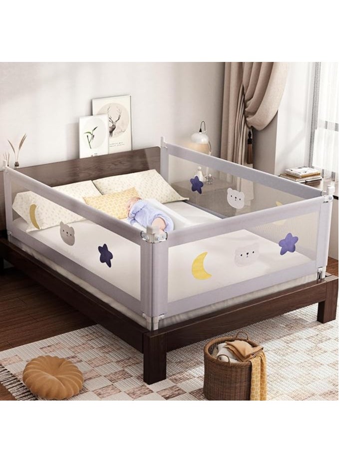 SKY-TOUCH - Bed Rail for Toddlers 1.8m, Baby Bed Rail Guard Infants Safety Bed Guardrail Adjustable Height, Upgraded seamless reinforced safety fence protector baby crib rail guardrail - Image 1
