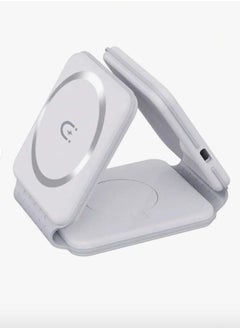 Newest Version 15w Magnetic Foldable 3-in-1 Wireless Charger Compatible With Iphone 15 14 13 12/airpods/Apple Watch