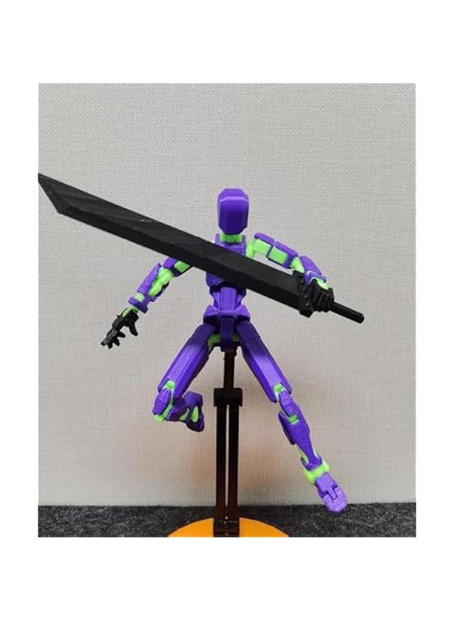T13 (Assembly Completed) 3D Printed Action Figure,Dummy 13 Robot Action Figure, T13 Collectible Action Figure Articulated, for Collectors Desktop Decorations, muñeco de acción (Purple Green) - Image 5