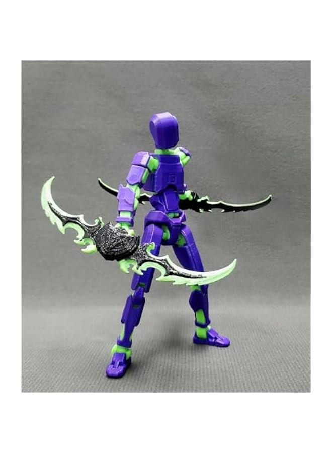 T13 (Assembly Completed) 3D Printed Action Figure,Dummy 13 Robot Action Figure, T13 Collectible Action Figure Articulated, for Collectors Desktop Decorations, muñeco de acción (Purple Green) - Image 2