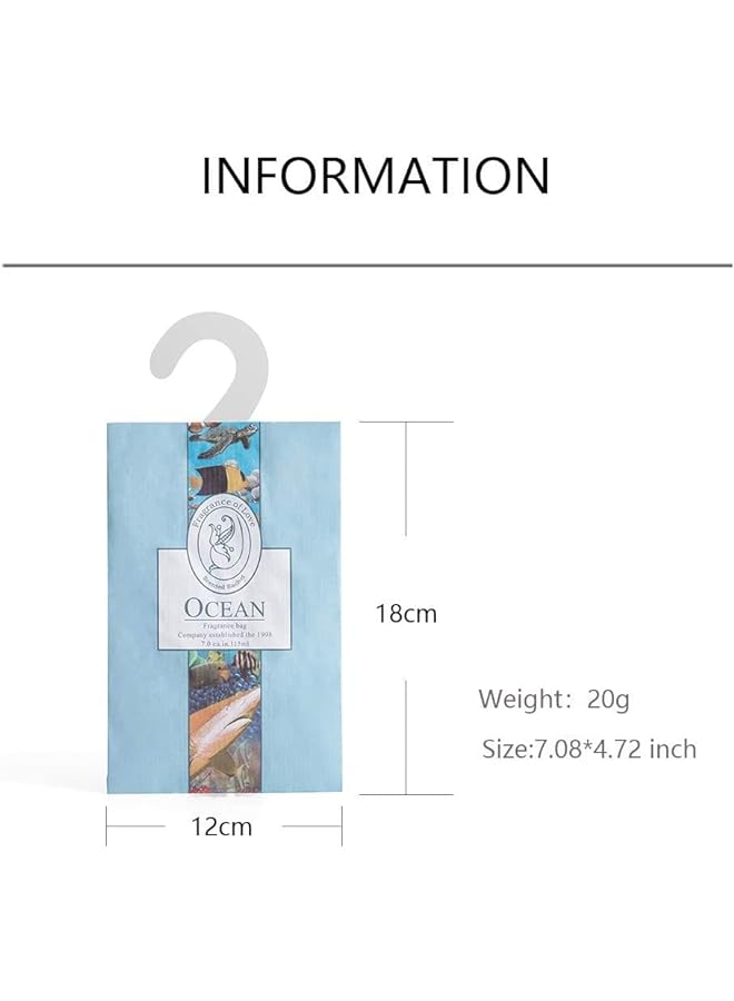 Zaboon Scented Sachets with Hanging Hook, Natural Scented Bags, Wardrobe Fresheners for Wardrobe Closet Bathroom Car, Aromatherapy Bag, Lasting Fragrance Jasmine, Rose, Lavender, Lily, Ocean - Image 3