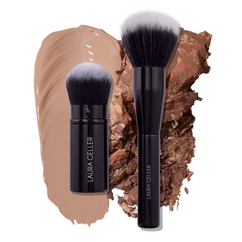 LAURA GELLER NEW YORK Blending Beauties Two-Piece Makeup Brush Gift Set for Powders and Foundation - Image 1